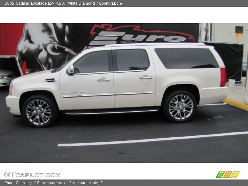 White Diamond / Ebony/Ebony 2009 Cadillac Escalade ESV AWD