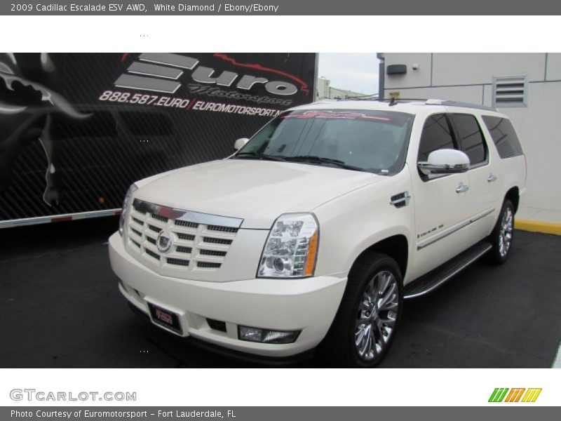 White Diamond / Ebony/Ebony 2009 Cadillac Escalade ESV AWD