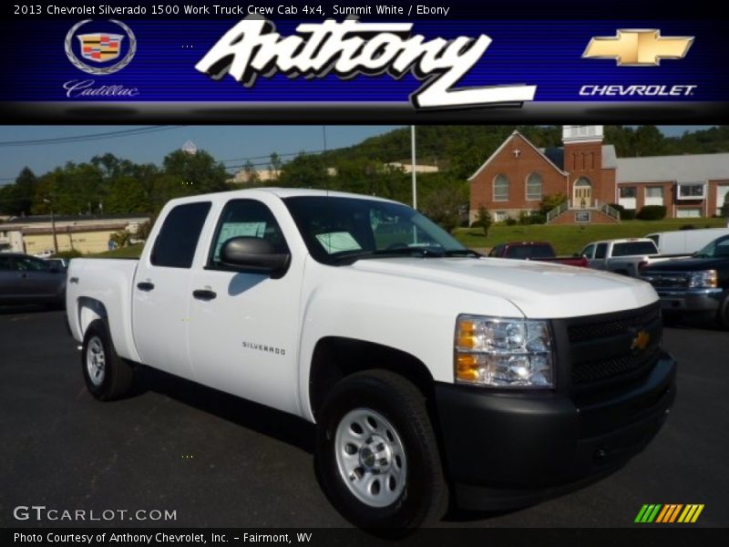 Summit White / Ebony 2013 Chevrolet Silverado 1500 Work Truck Crew Cab 4x4