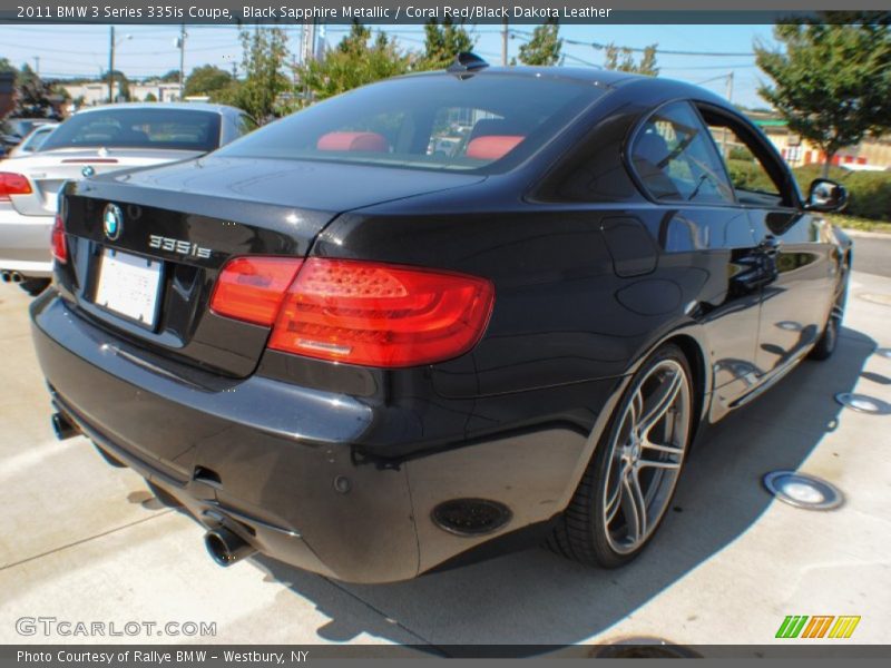 Black Sapphire Metallic / Coral Red/Black Dakota Leather 2011 BMW 3 Series 335is Coupe