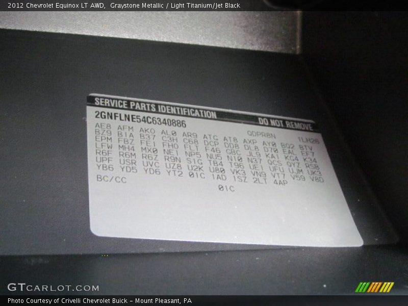 Graystone Metallic / Light Titanium/Jet Black 2012 Chevrolet Equinox LT AWD