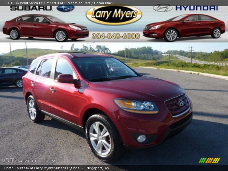 Venetian Red / Cocoa Black 2010 Hyundai Santa Fe Limited 4WD