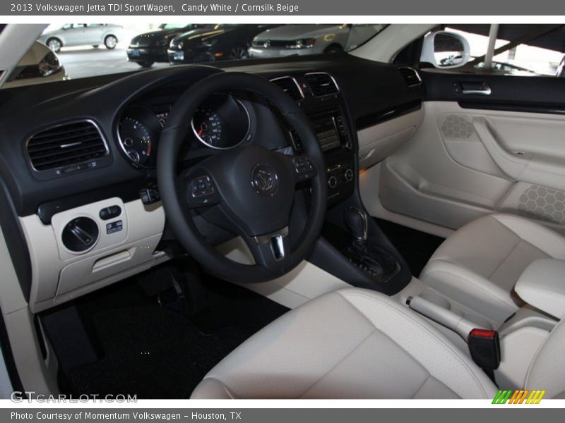 Candy White / Cornsilk Beige 2013 Volkswagen Jetta TDI SportWagen
