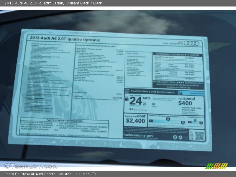 Brilliant Black / Black 2013 Audi A6 2.0T quattro Sedan