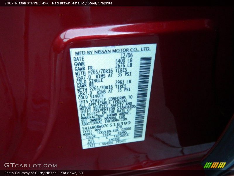 Red Brawn Metallic / Steel/Graphite 2007 Nissan Xterra S 4x4