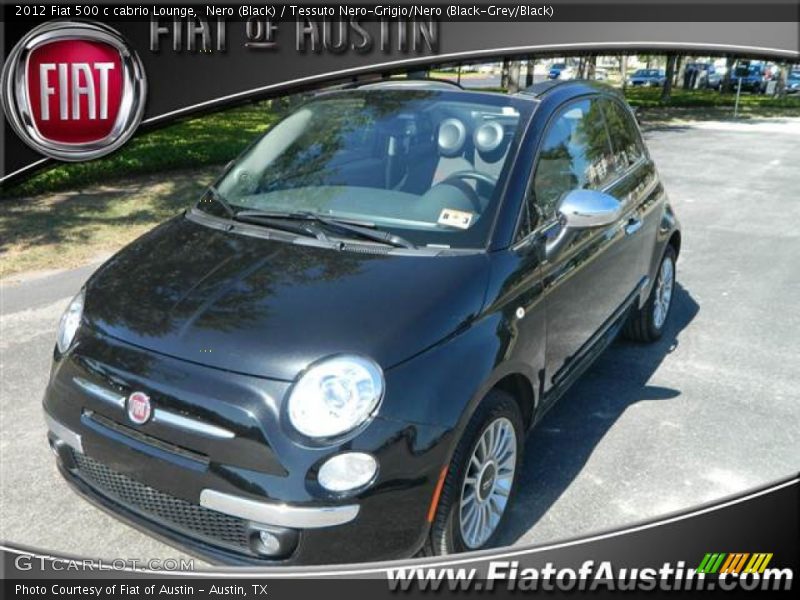 Nero (Black) / Tessuto Nero-Grigio/Nero (Black-Grey/Black) 2012 Fiat 500 c cabrio Lounge