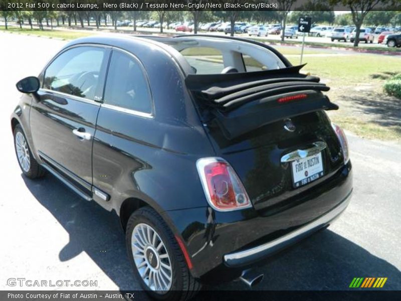 Nero (Black) / Tessuto Nero-Grigio/Nero (Black-Grey/Black) 2012 Fiat 500 c cabrio Lounge