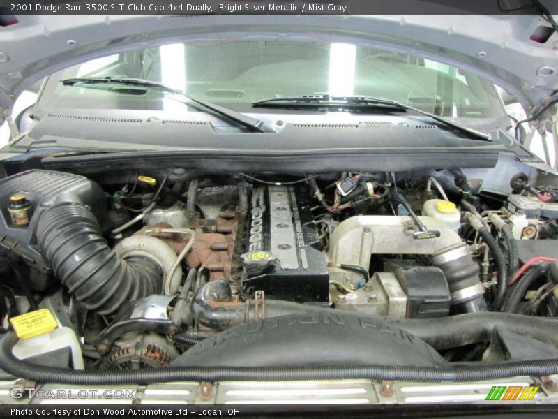 Bright Silver Metallic / Mist Gray 2001 Dodge Ram 3500 SLT Club Cab 4x4 Dually