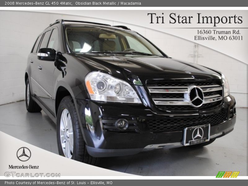 Obsidian Black Metallic / Macadamia 2008 Mercedes-Benz GL 450 4Matic