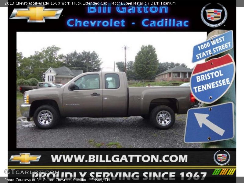 Mocha Steel Metallic / Dark Titanium 2013 Chevrolet Silverado 1500 Work Truck Extended Cab