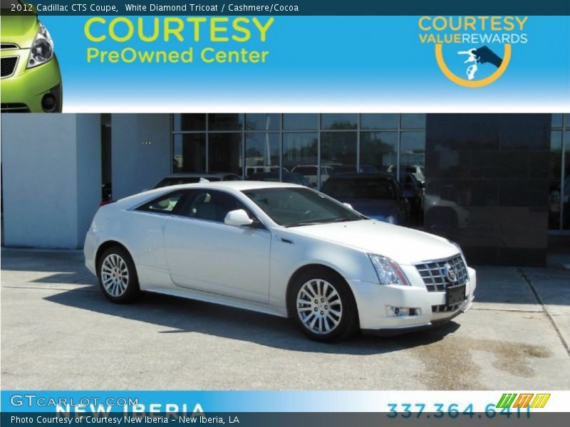 White Diamond Tricoat / Cashmere/Cocoa 2012 Cadillac CTS Coupe