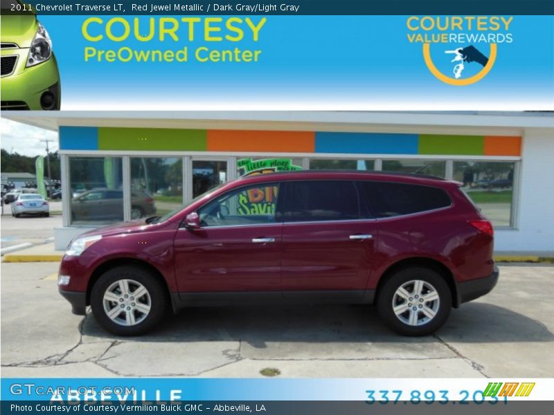 Red Jewel Metallic / Dark Gray/Light Gray 2011 Chevrolet Traverse LT