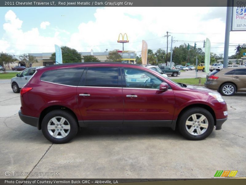 Red Jewel Metallic / Dark Gray/Light Gray 2011 Chevrolet Traverse LT