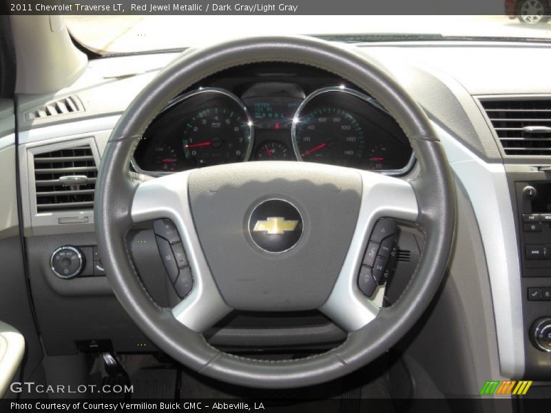 Red Jewel Metallic / Dark Gray/Light Gray 2011 Chevrolet Traverse LT