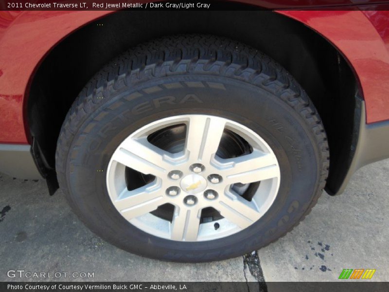 Red Jewel Metallic / Dark Gray/Light Gray 2011 Chevrolet Traverse LT