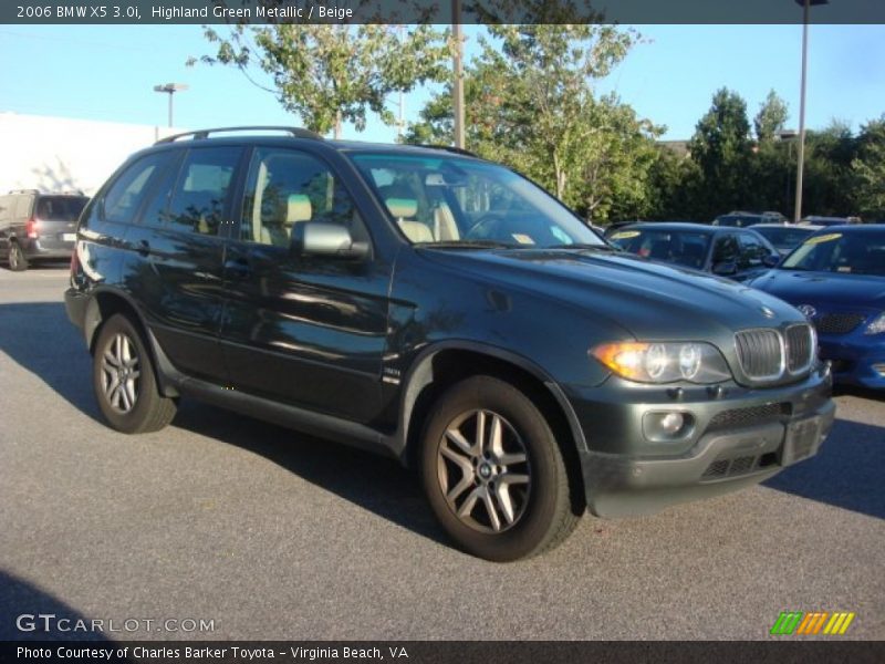 Highland Green Metallic / Beige 2006 BMW X5 3.0i