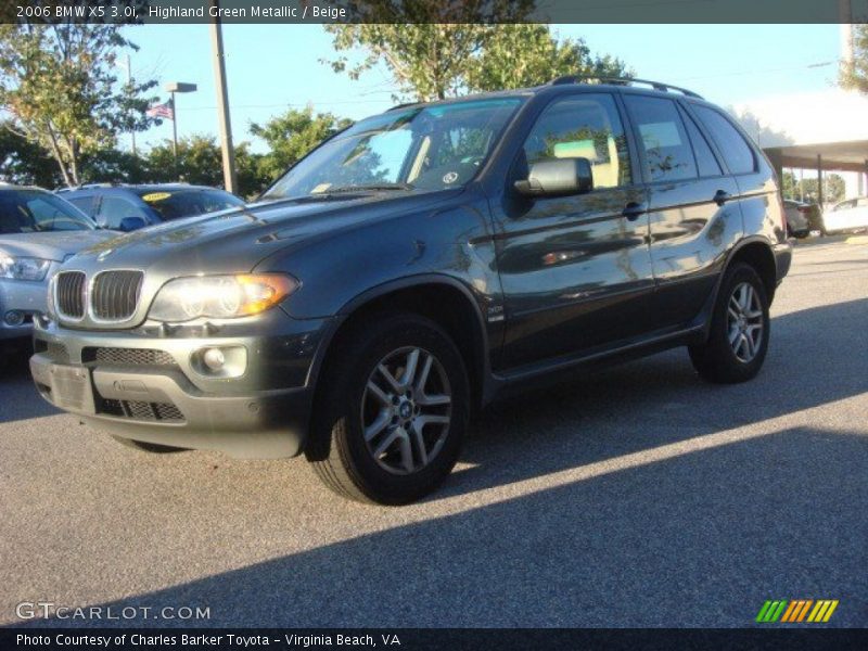 Highland Green Metallic / Beige 2006 BMW X5 3.0i