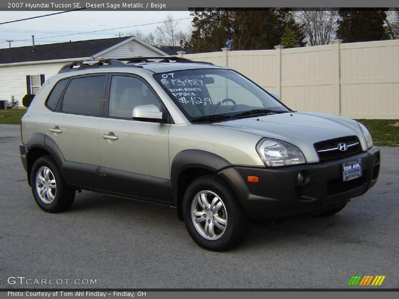 Desert Sage Metallic / Beige 2007 Hyundai Tucson SE