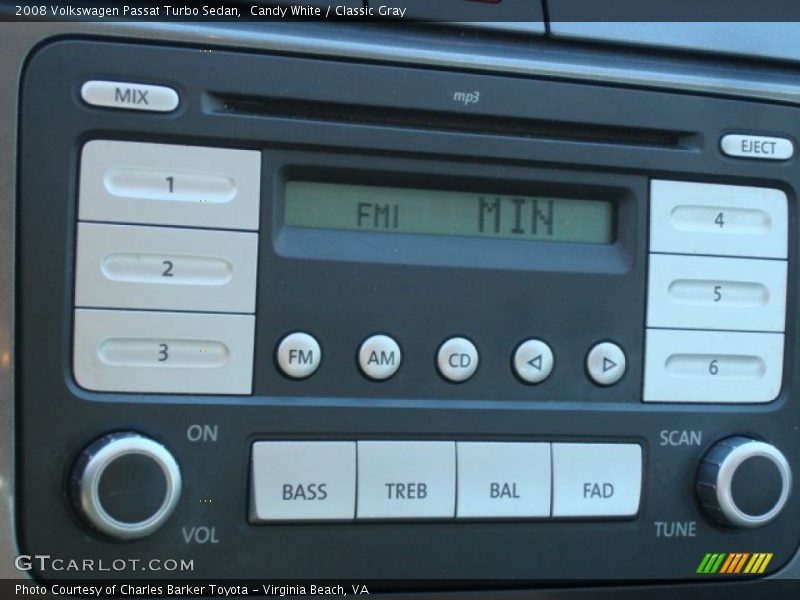 Candy White / Classic Gray 2008 Volkswagen Passat Turbo Sedan