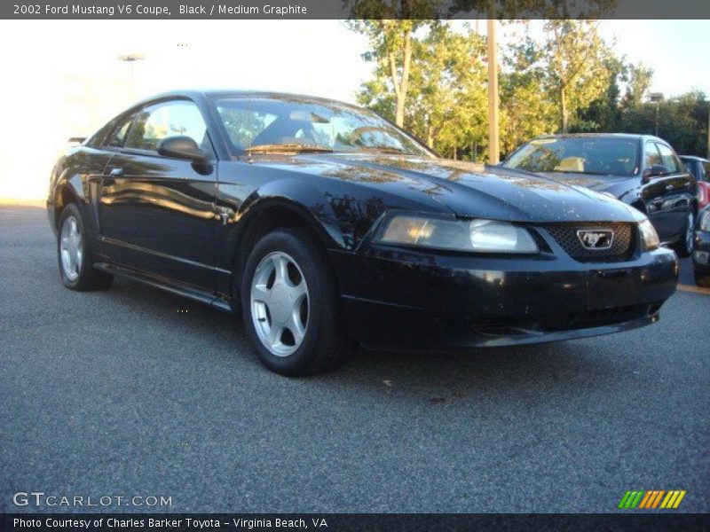 Black / Medium Graphite 2002 Ford Mustang V6 Coupe