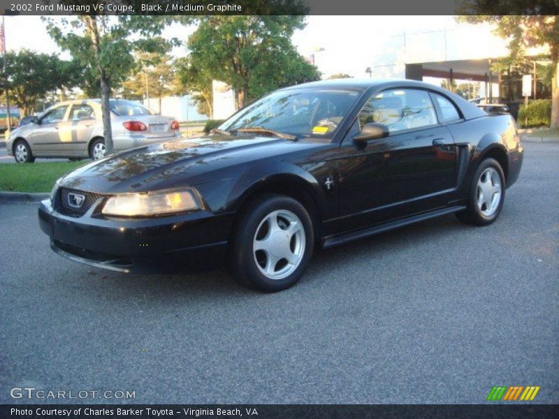 Black / Medium Graphite 2002 Ford Mustang V6 Coupe