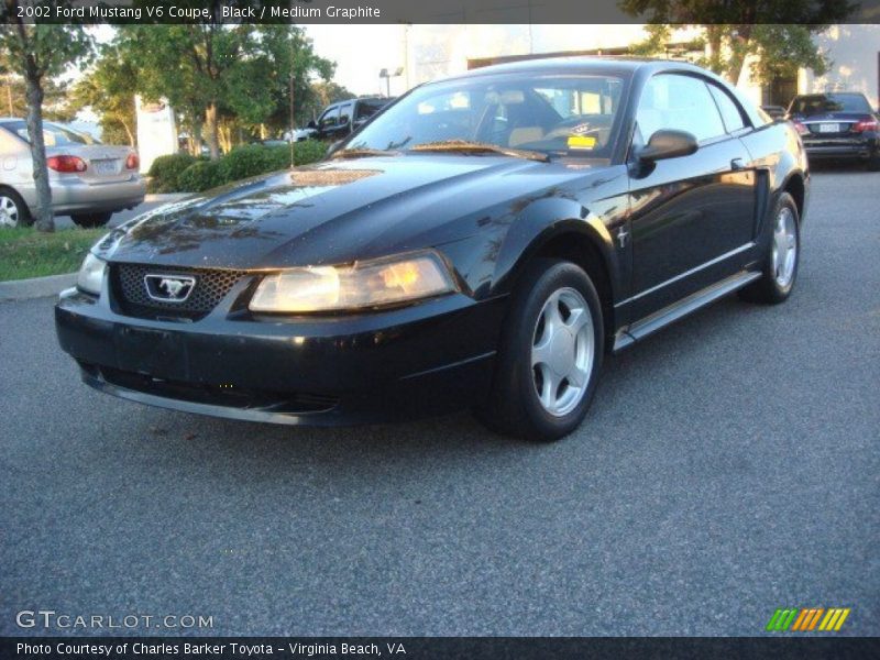 Black / Medium Graphite 2002 Ford Mustang V6 Coupe