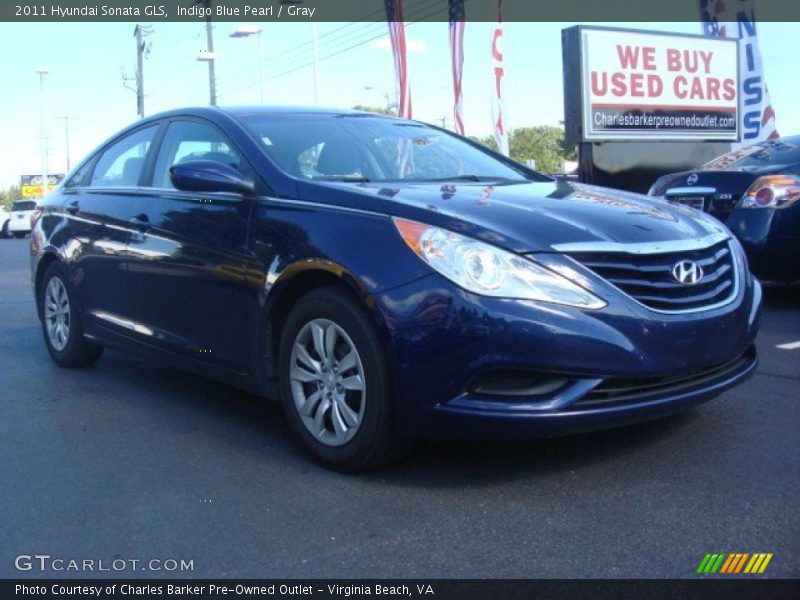 Indigo Blue Pearl / Gray 2011 Hyundai Sonata GLS