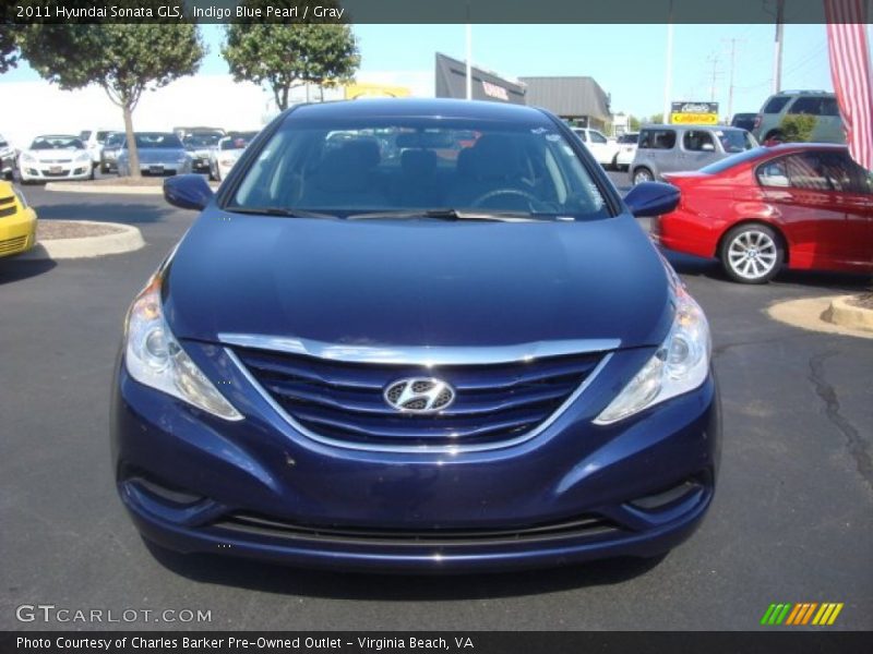 Indigo Blue Pearl / Gray 2011 Hyundai Sonata GLS