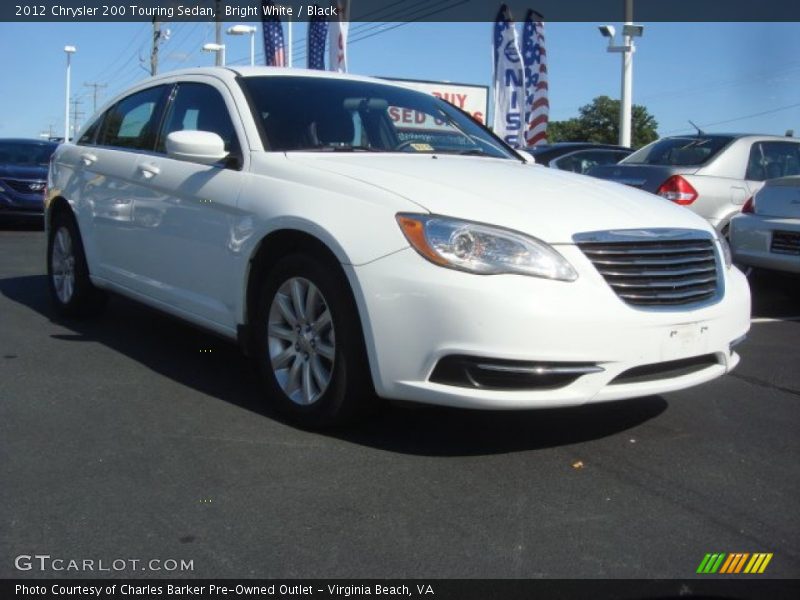 Bright White / Black 2012 Chrysler 200 Touring Sedan
