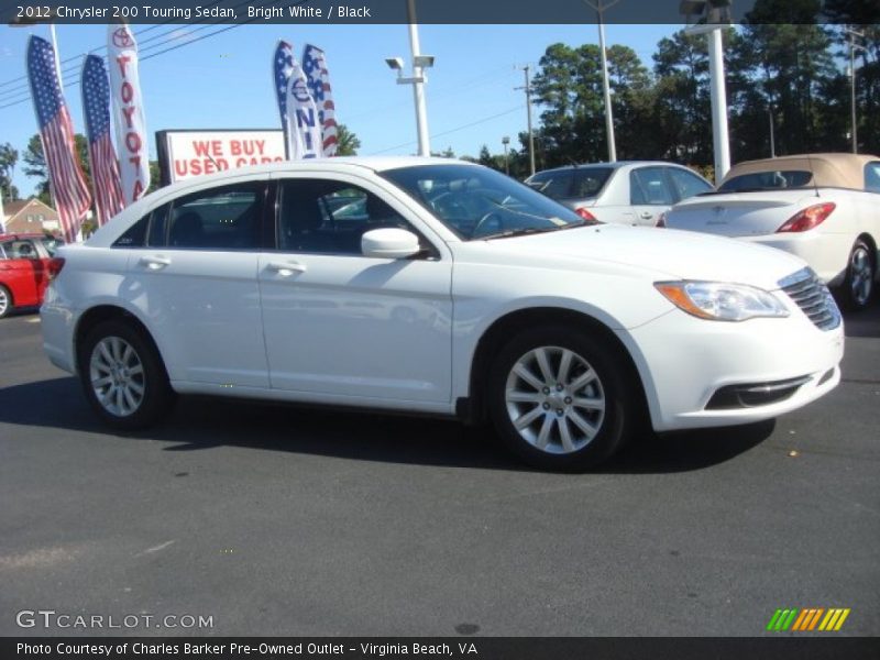 Bright White / Black 2012 Chrysler 200 Touring Sedan