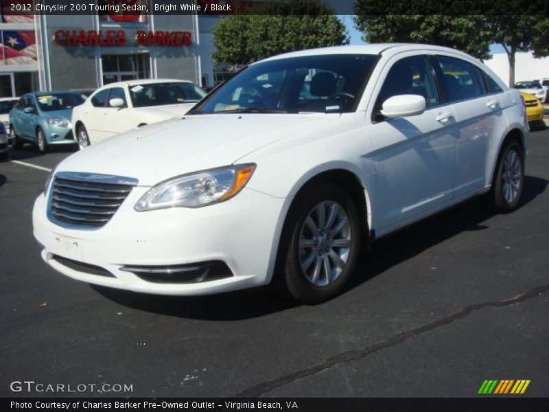 Bright White / Black 2012 Chrysler 200 Touring Sedan