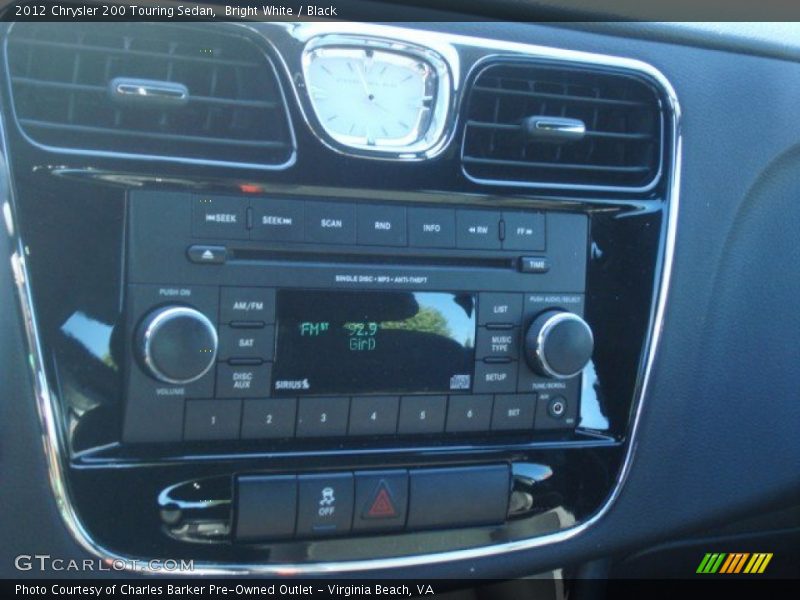 Bright White / Black 2012 Chrysler 200 Touring Sedan