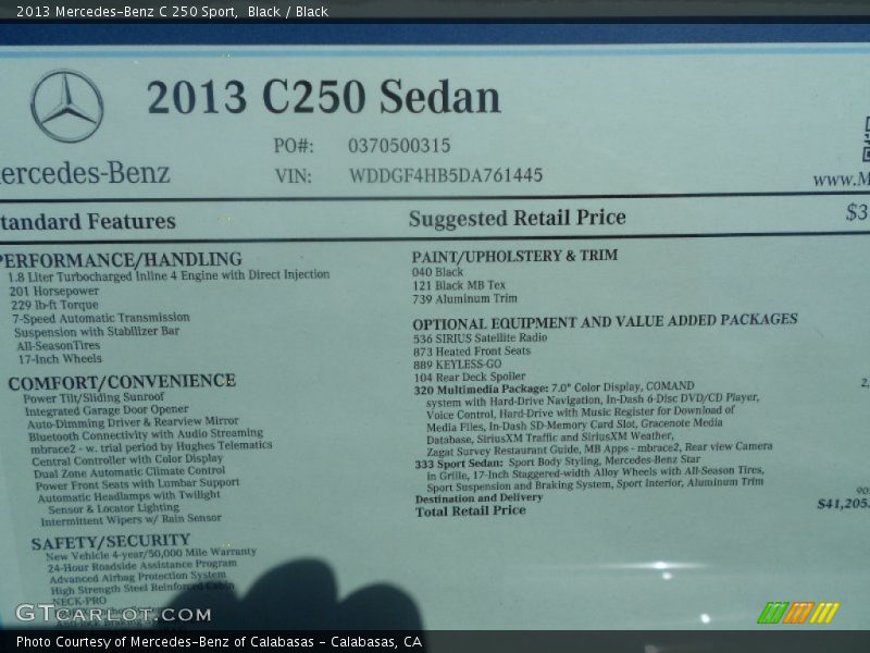 Black / Black 2013 Mercedes-Benz C 250 Sport
