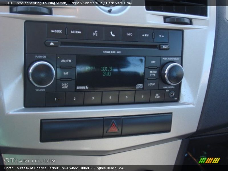 Bright Silver Metallic / Dark Slate Gray 2010 Chrysler Sebring Touring Sedan