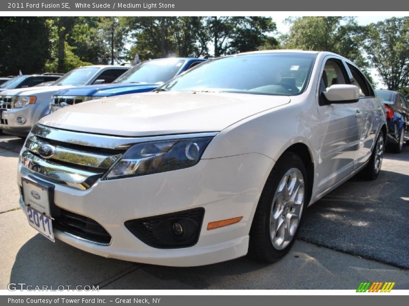 White Suede / Medium Light Stone 2011 Ford Fusion SE