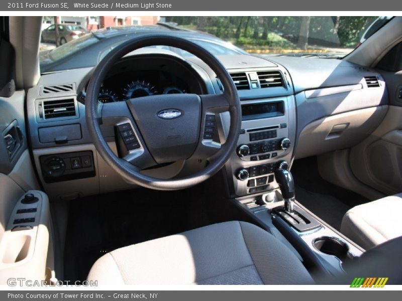 White Suede / Medium Light Stone 2011 Ford Fusion SE
