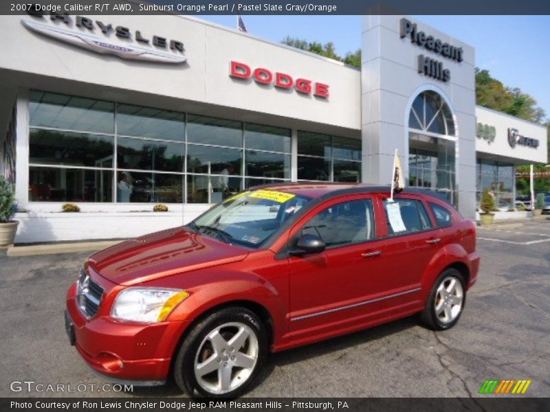 Sunburst Orange Pearl / Pastel Slate Gray/Orange 2007 Dodge Caliber R/T AWD