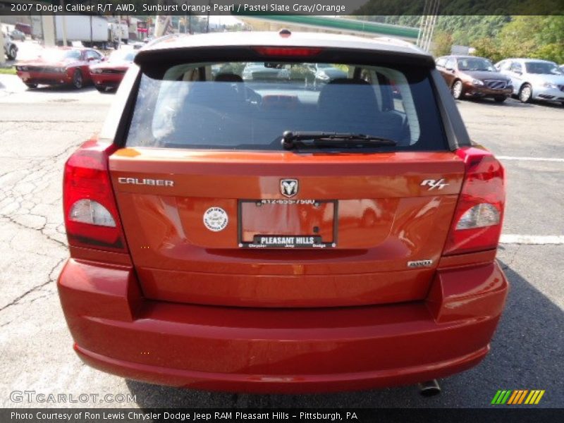 Sunburst Orange Pearl / Pastel Slate Gray/Orange 2007 Dodge Caliber R/T AWD