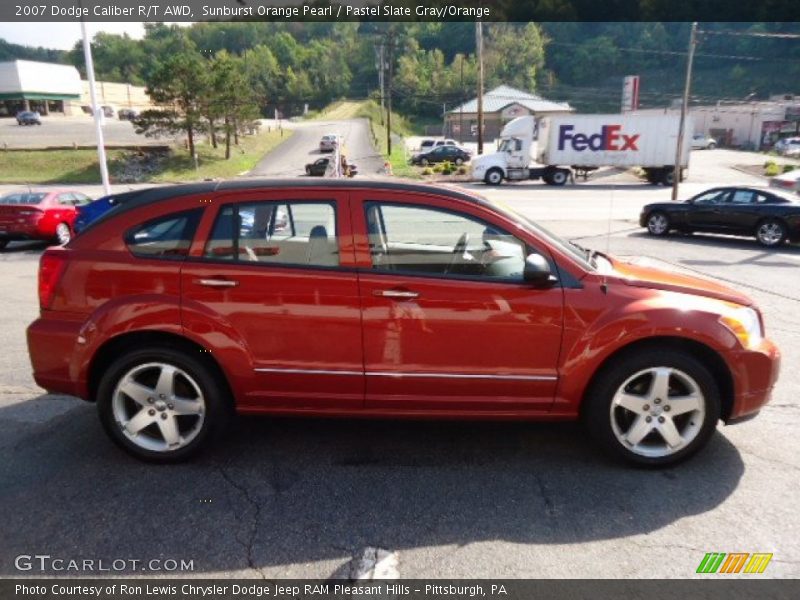 Sunburst Orange Pearl / Pastel Slate Gray/Orange 2007 Dodge Caliber R/T AWD