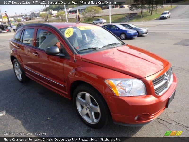 Sunburst Orange Pearl / Pastel Slate Gray/Orange 2007 Dodge Caliber R/T AWD