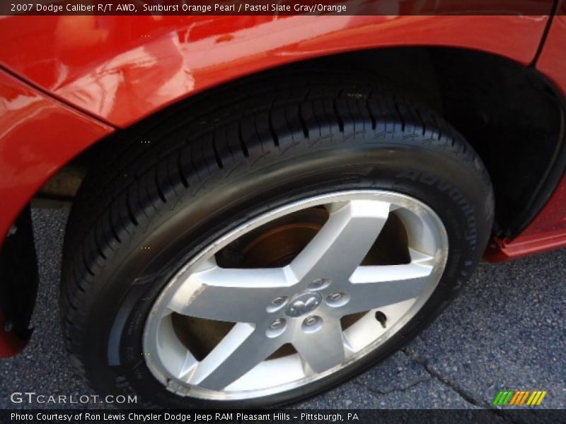 Sunburst Orange Pearl / Pastel Slate Gray/Orange 2007 Dodge Caliber R/T AWD