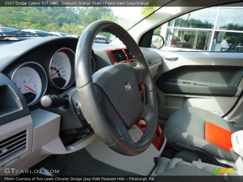 Sunburst Orange Pearl / Pastel Slate Gray/Orange 2007 Dodge Caliber R/T AWD