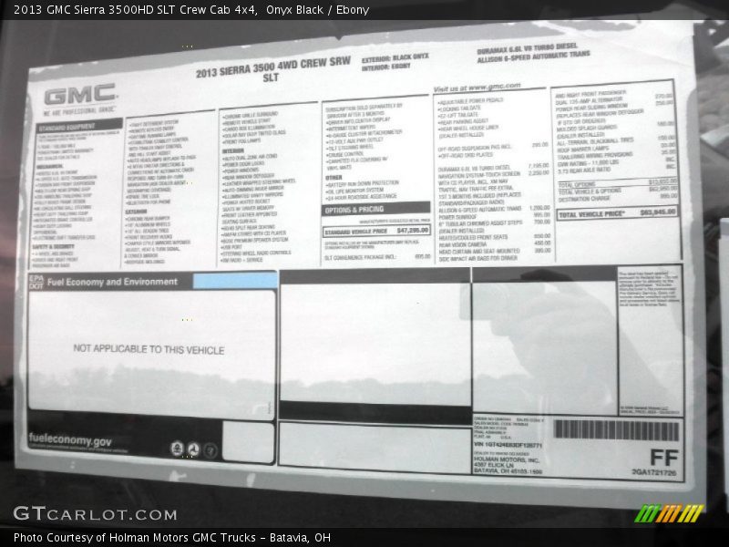 Onyx Black / Ebony 2013 GMC Sierra 3500HD SLT Crew Cab 4x4