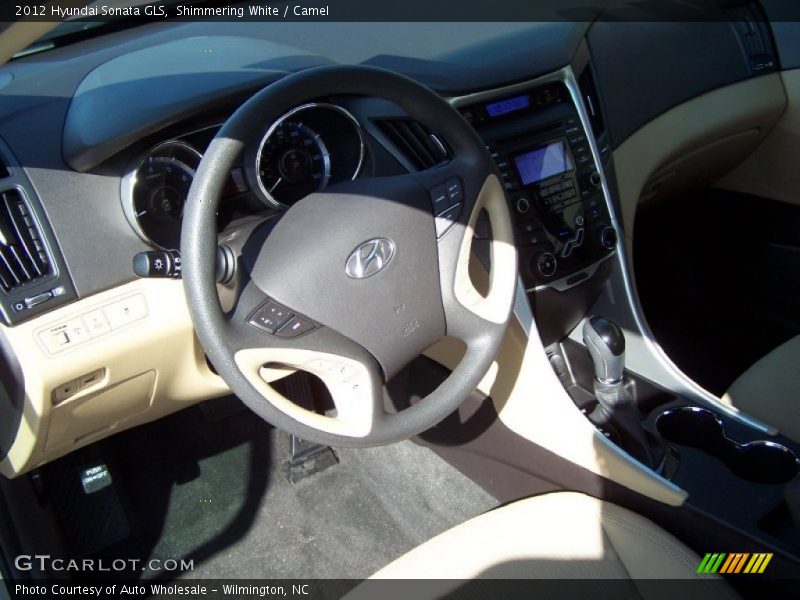 Shimmering White / Camel 2012 Hyundai Sonata GLS