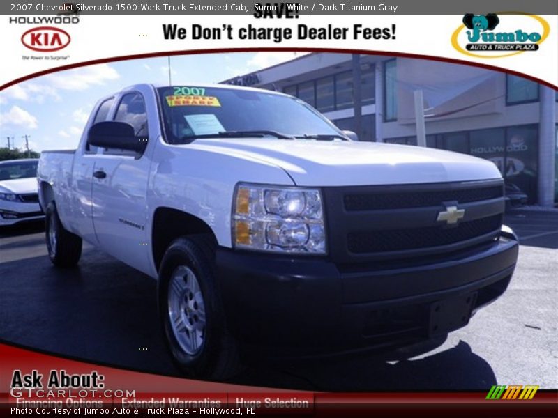 Summit White / Dark Titanium Gray 2007 Chevrolet Silverado 1500 Work Truck Extended Cab