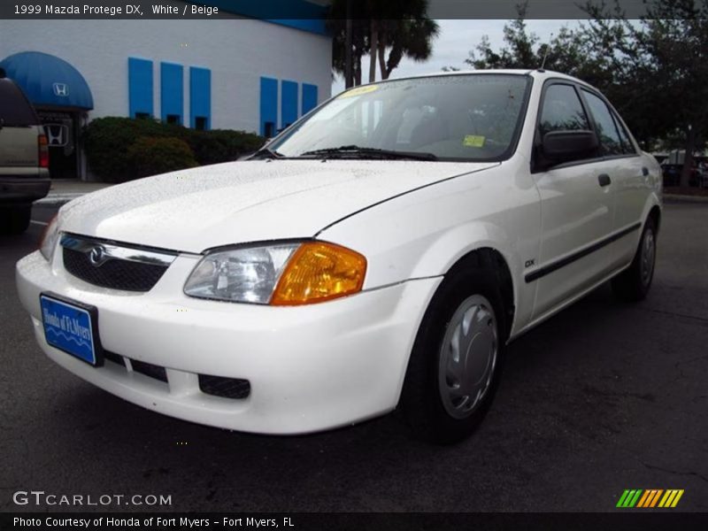 White / Beige 1999 Mazda Protege DX