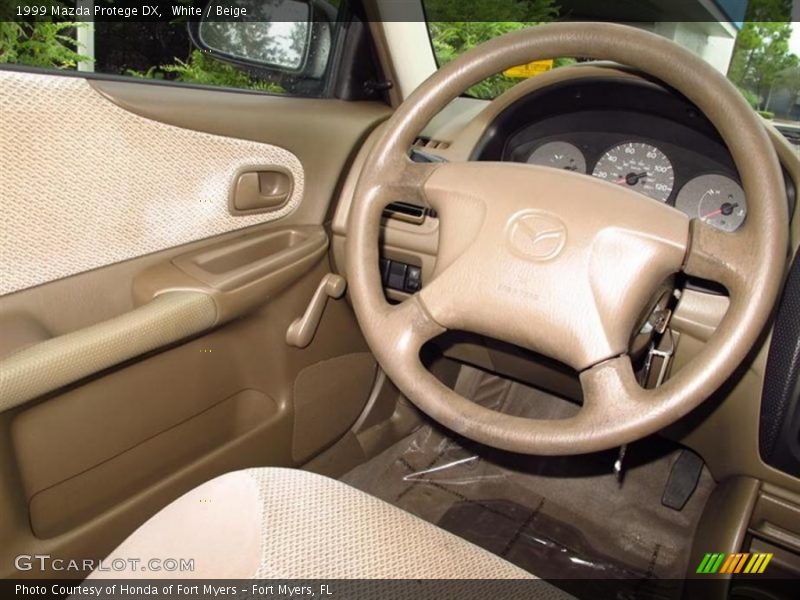 White / Beige 1999 Mazda Protege DX