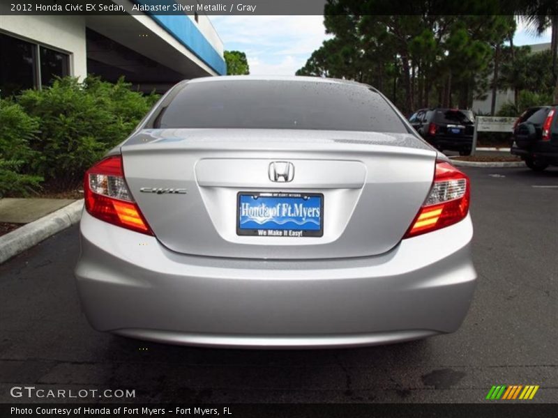 Alabaster Silver Metallic / Gray 2012 Honda Civic EX Sedan