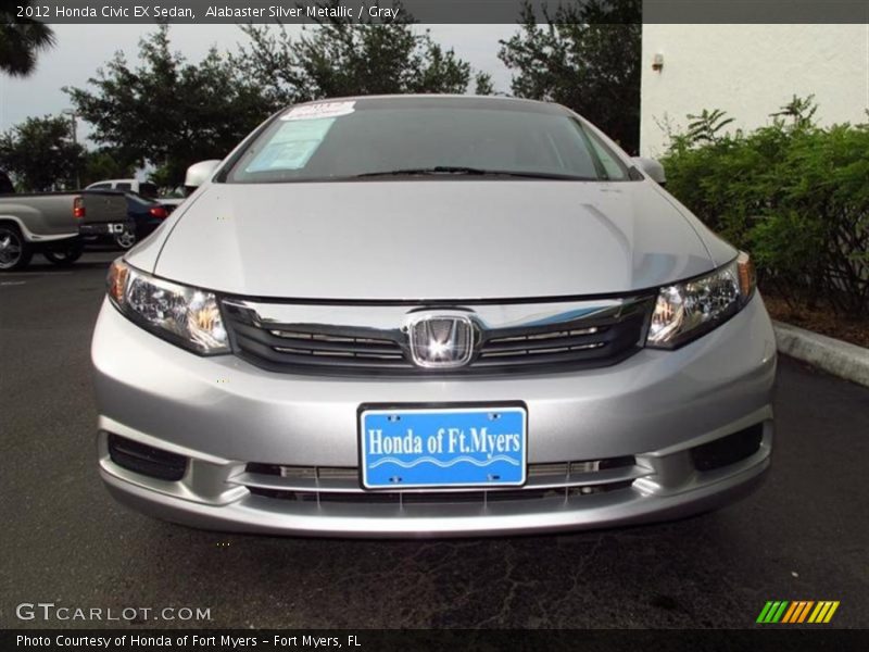 Alabaster Silver Metallic / Gray 2012 Honda Civic EX Sedan