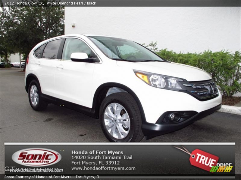 White Diamond Pearl / Black 2012 Honda CR-V EX